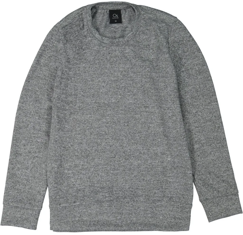 Blusa Tricot Infantil Manga Longa Essencial Ogochi - Cinza - foto 1