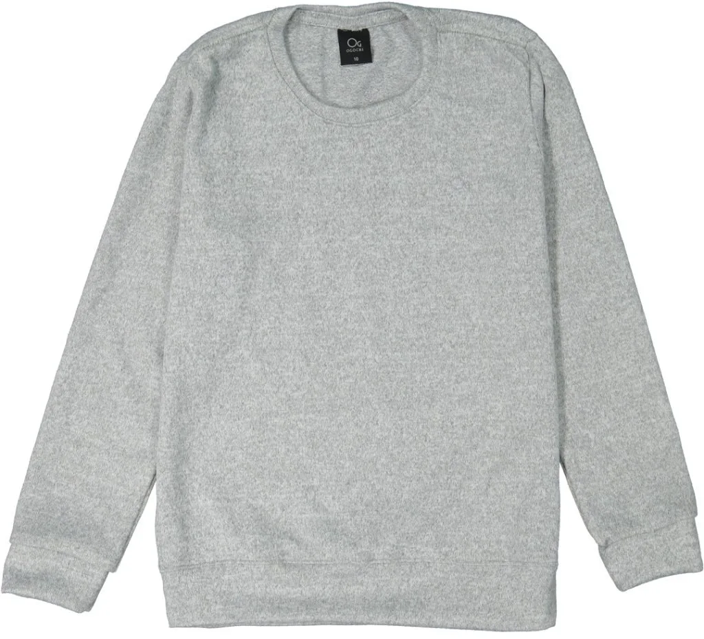 Blusa Tricot Infantil Manga Longa Essencial Ogochi - Prata - foto 1