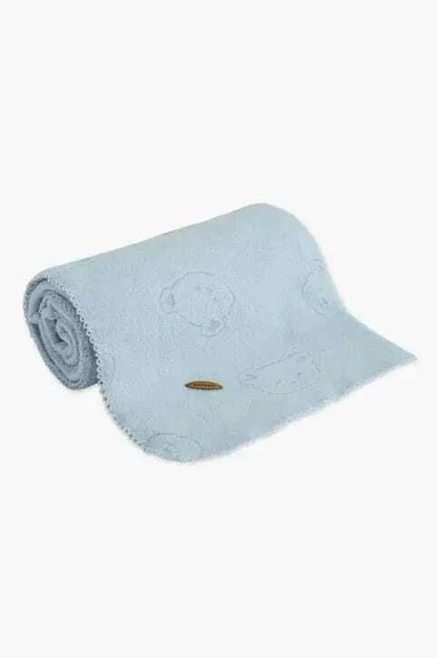 Manta soft jaquard urso azul para bebê - Dedeka - - Azul claro - foto 2