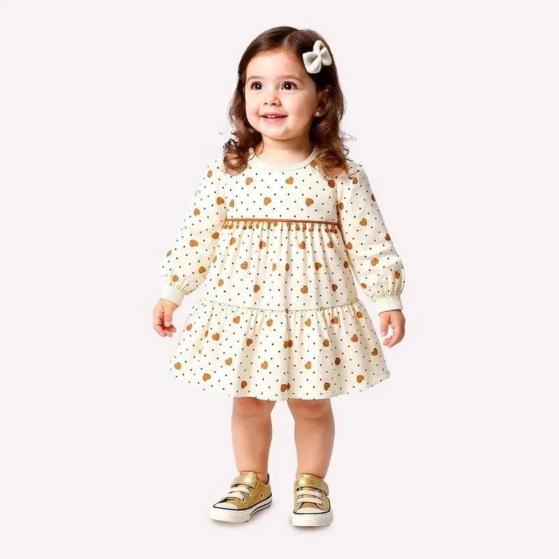 Vestido Infantil Menina Corações Kyly - foto 1