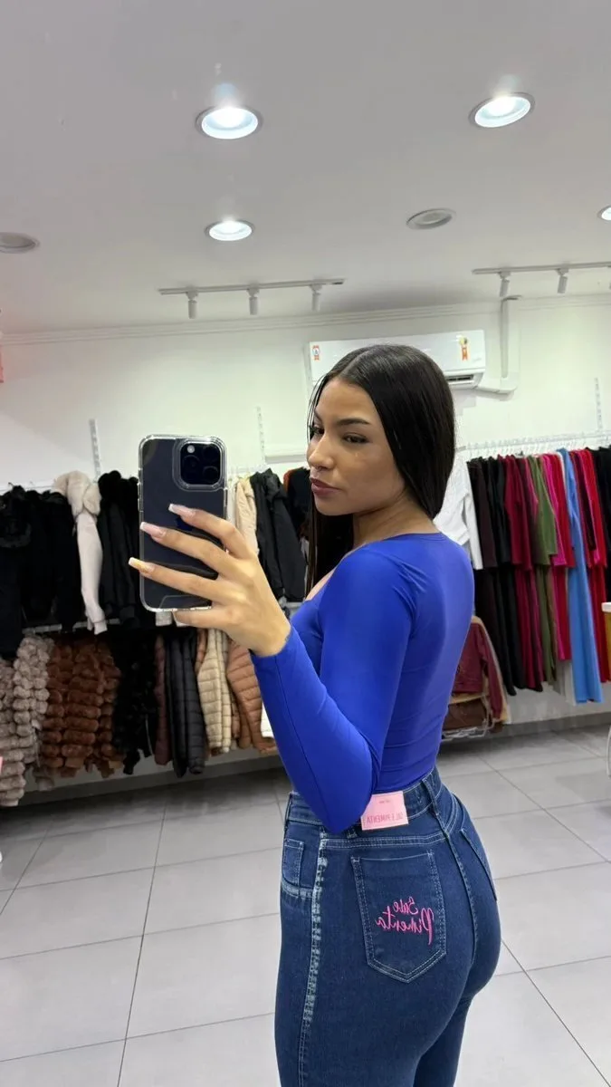 Body Poliamida Com Bojo e Com Detalhe De Abertura Abaixo Do Peito Azul : 496 - foto 2