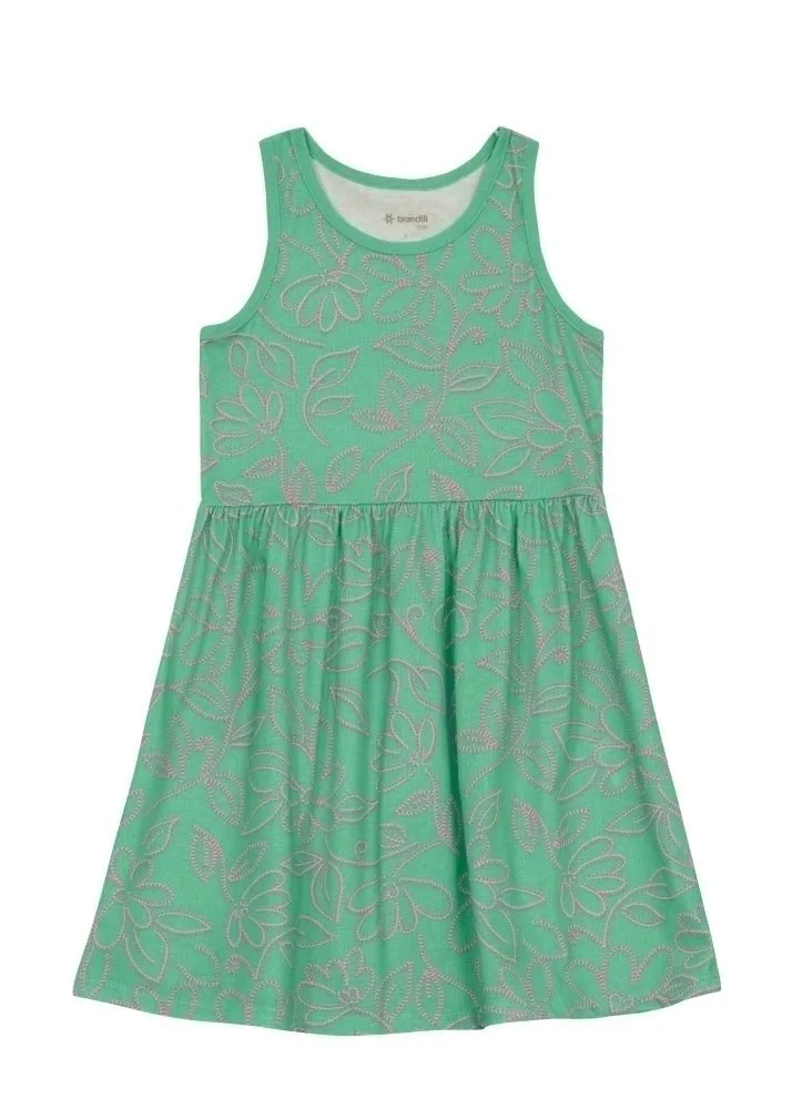 Vestido infantil menina floral Brandili - Verde - foto 1
