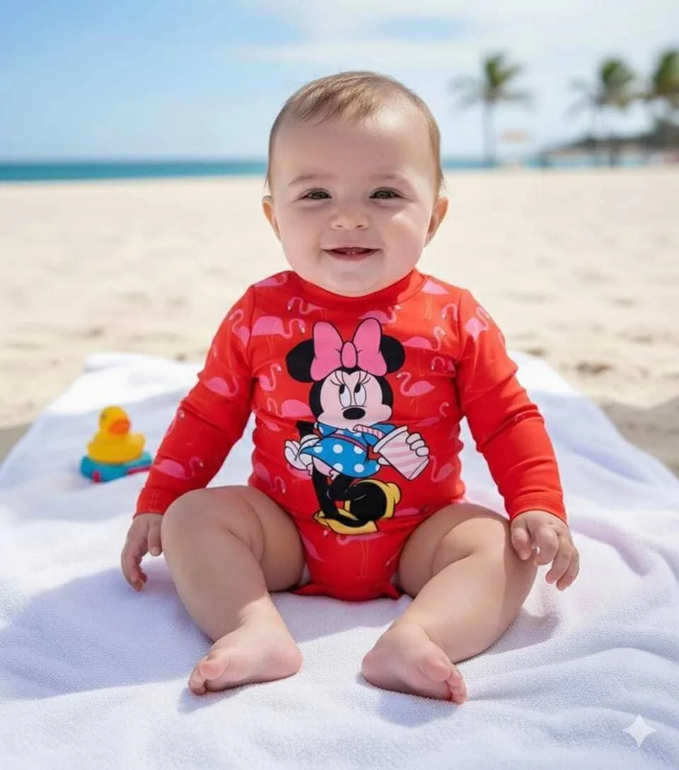 Body Praia Minnie com Proteção Uv- Disney Baby- Marlan - foto 1