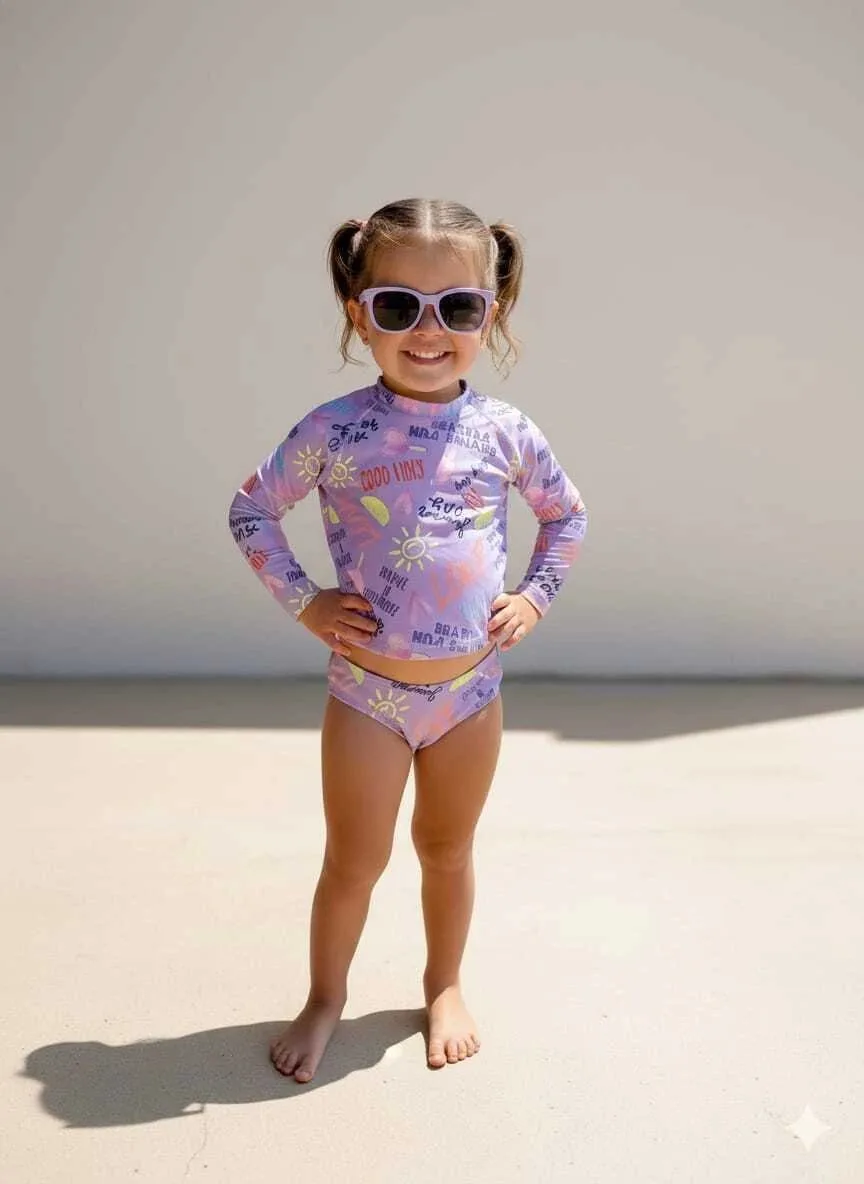 Conjunto Brandili Moda Praia Cropped e Calcinha Biquini- Menina - foto 1