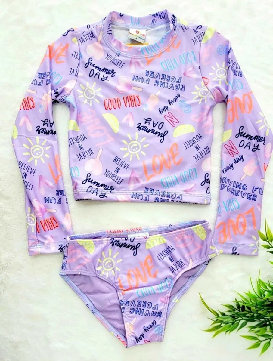 Conjunto Brandili Moda Praia Cropped e Calcinha Biquini- Menina - foto 2