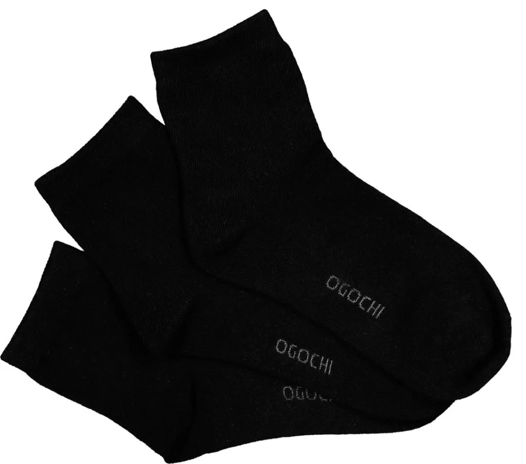Kit Meias Ogochi Cano Longo- com 3 Pares - Preto - foto 1