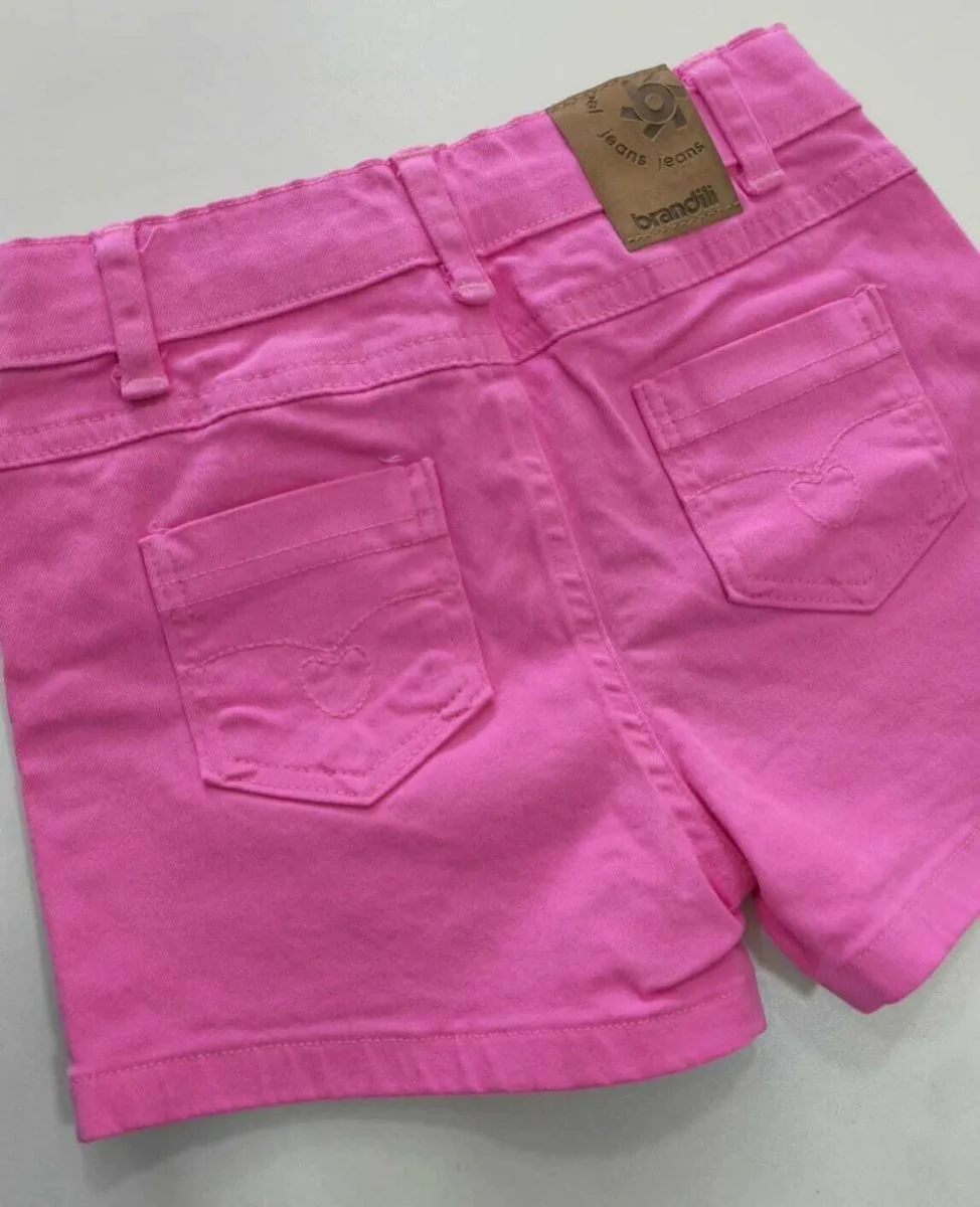 Short Sarja Brandili Feminino Rosa - Com Ajuste na Cintura - foto 4