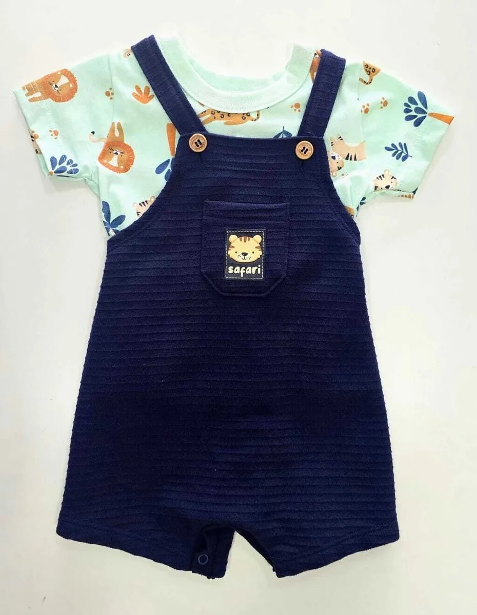 Conjunto Brandili Bebê Menino Camiseta e Macacão Curto Safari - foto 2