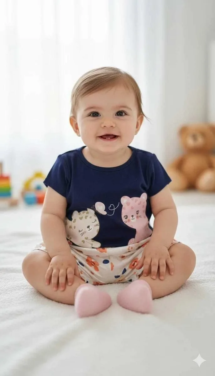 Conjunto Brandili Verão Manina Bebê Blusa e Short - foto 1