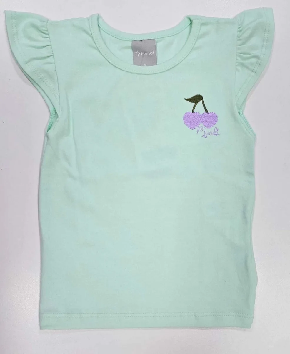 Conjunto Brandili Mundi Blusa Babado e Saia Short - 26246.004- Mundi - Verde - foto 3