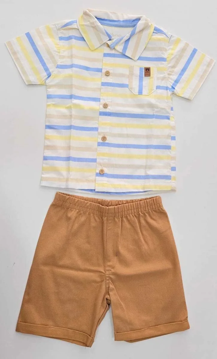 Conjunto Infantil Camisa Tricoline/Bermuda Sarja Mundi - foto 2