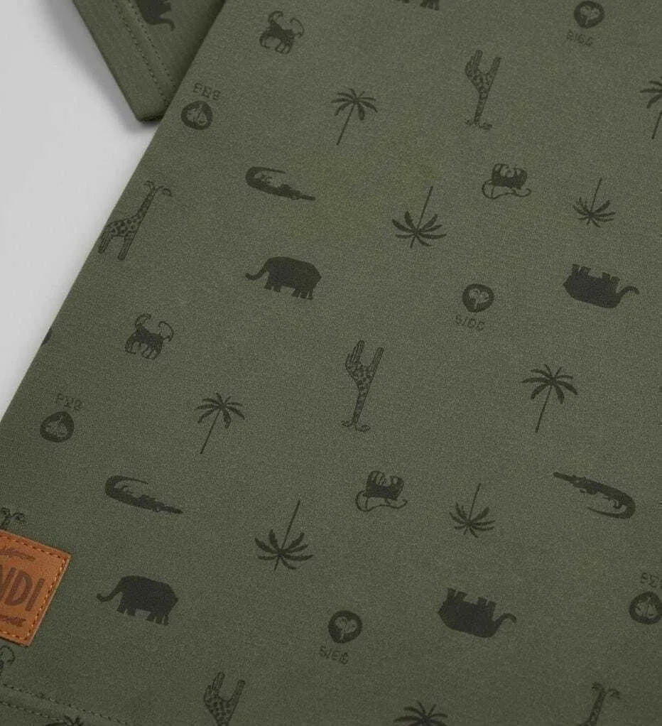 Conjunto Masculino Camiseta Estampada Bichos e Bermuda Sarja - Brandili Mundi - foto 5