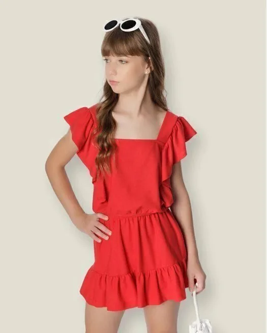 Conjunto Blusa e Saia de Babados - Menina - foto 2