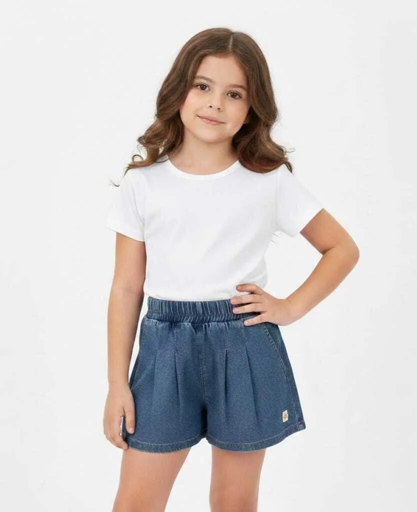 Blusa Infantil Menina Básica Kyly - - Branco - foto 2