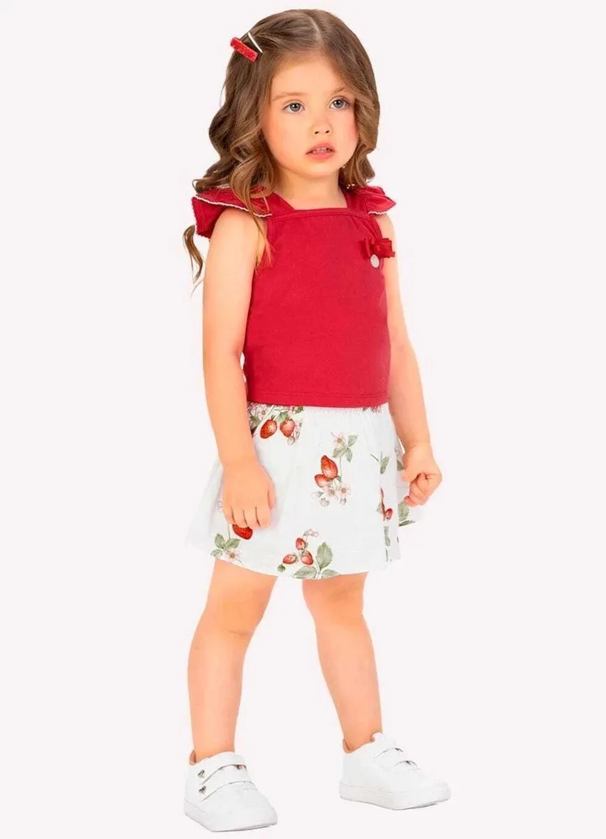 Conjunto Infantil Menina Morango Vermelho- Milon - foto 1