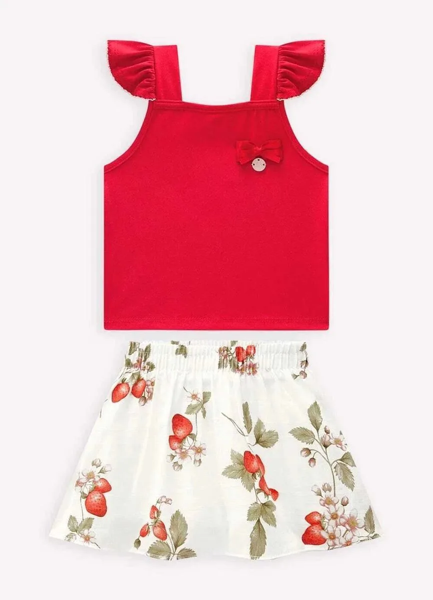 Conjunto Infantil Menina Morango Vermelho- Milon - foto 2