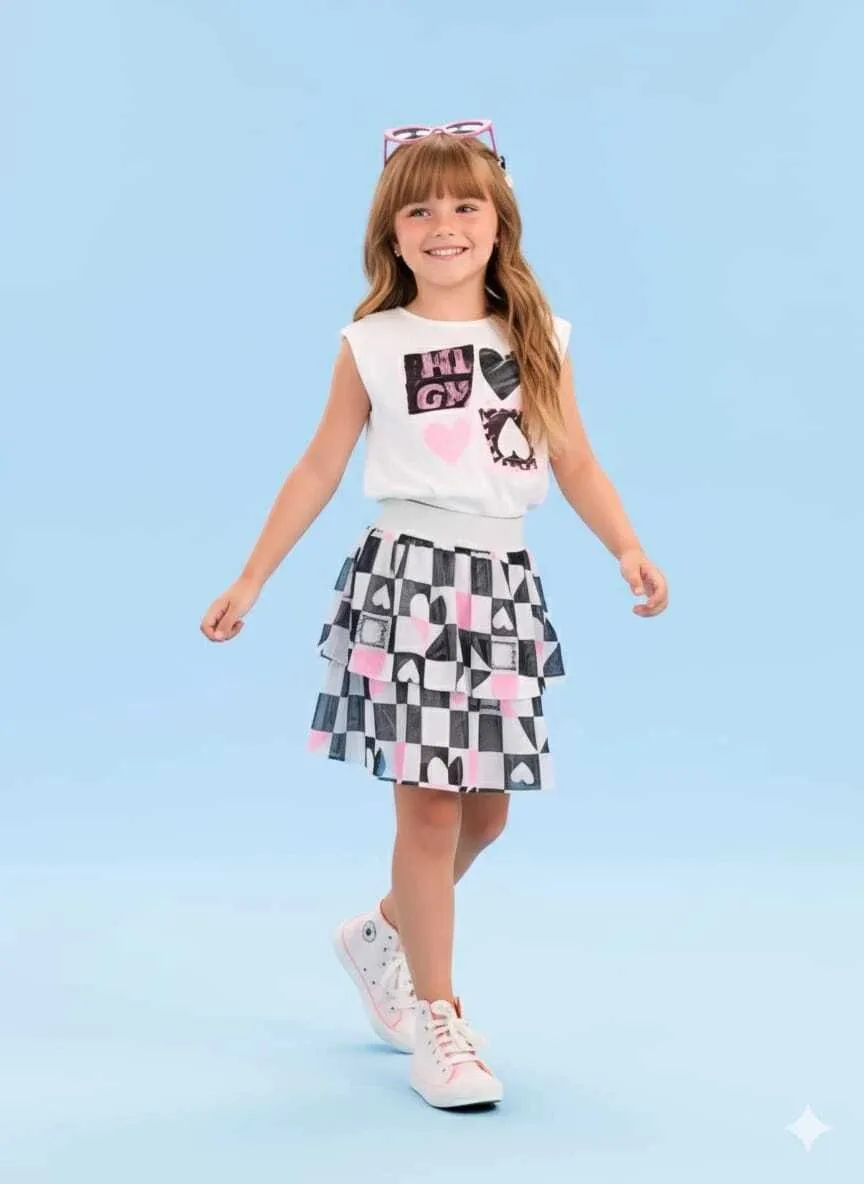 Conjunto Málagah Feminino Cropped e Saia Babados - foto 2