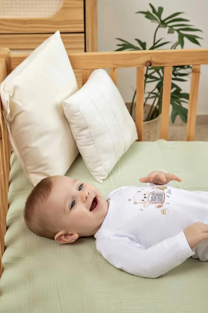 Body Bebê Linha Anunciação Letut - Com QR Code Musical e Mensagem Surpresa Tam RN e P - Branco - foto 1