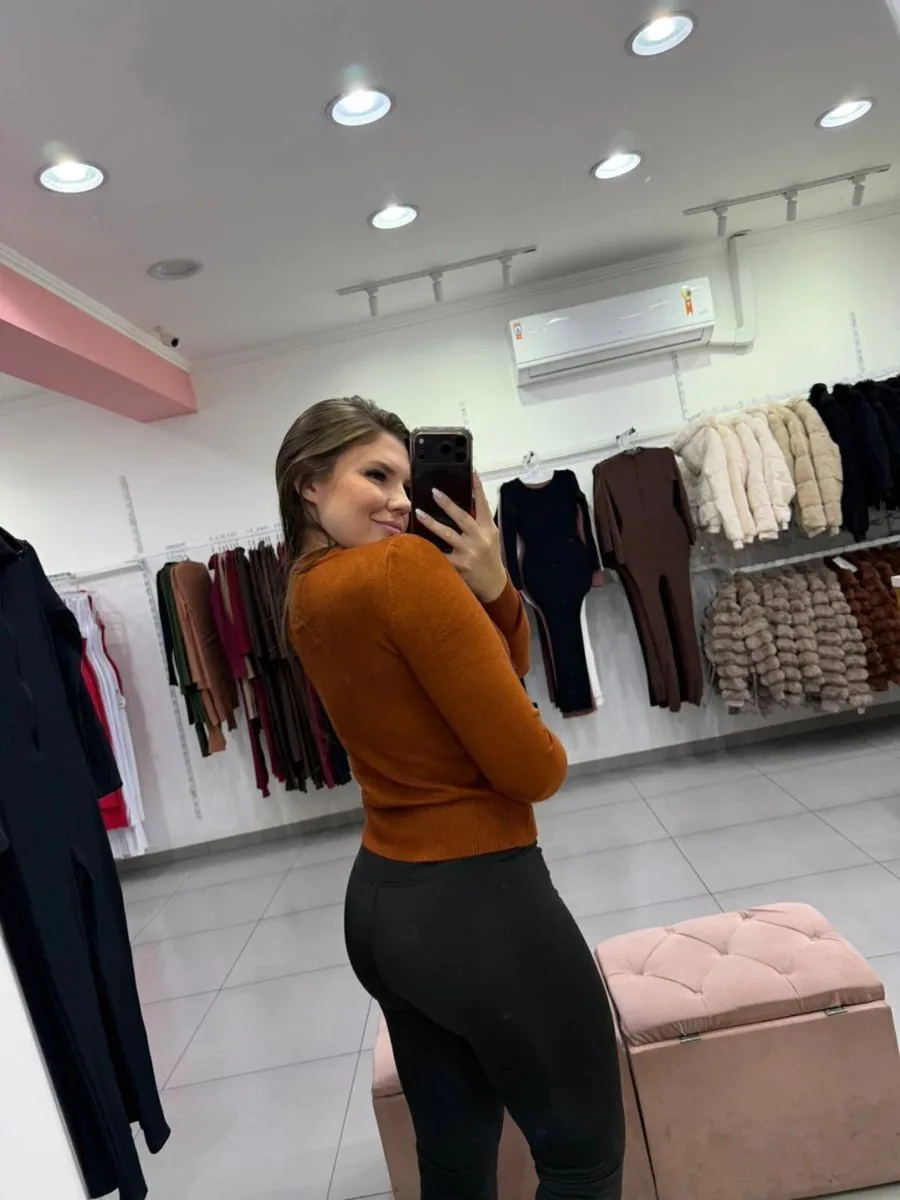 Blusa Modal Mousse Com Detalhes Trançados Telha - foto 2