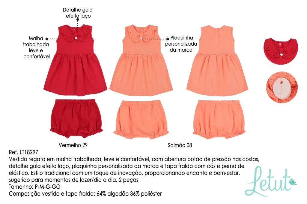Vestido Letut Vermelho Laço - foto 5