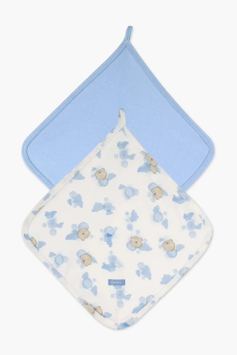 Kit paninhos de boca ursinho para bebê com 2 unidades - Dedeka - Azul ceu - foto 1