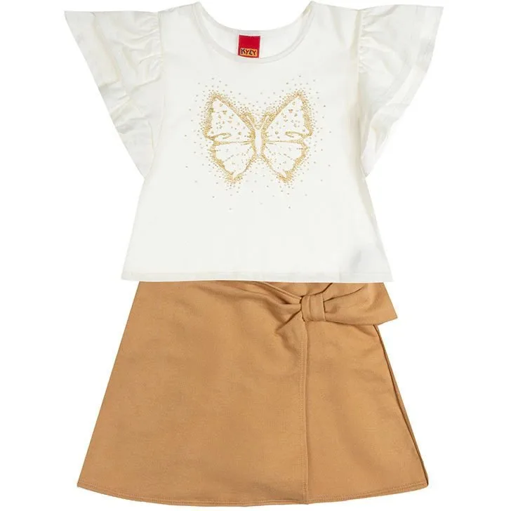 Conjunto Infantil Menina Borboleta Kyly - Bege - foto 1