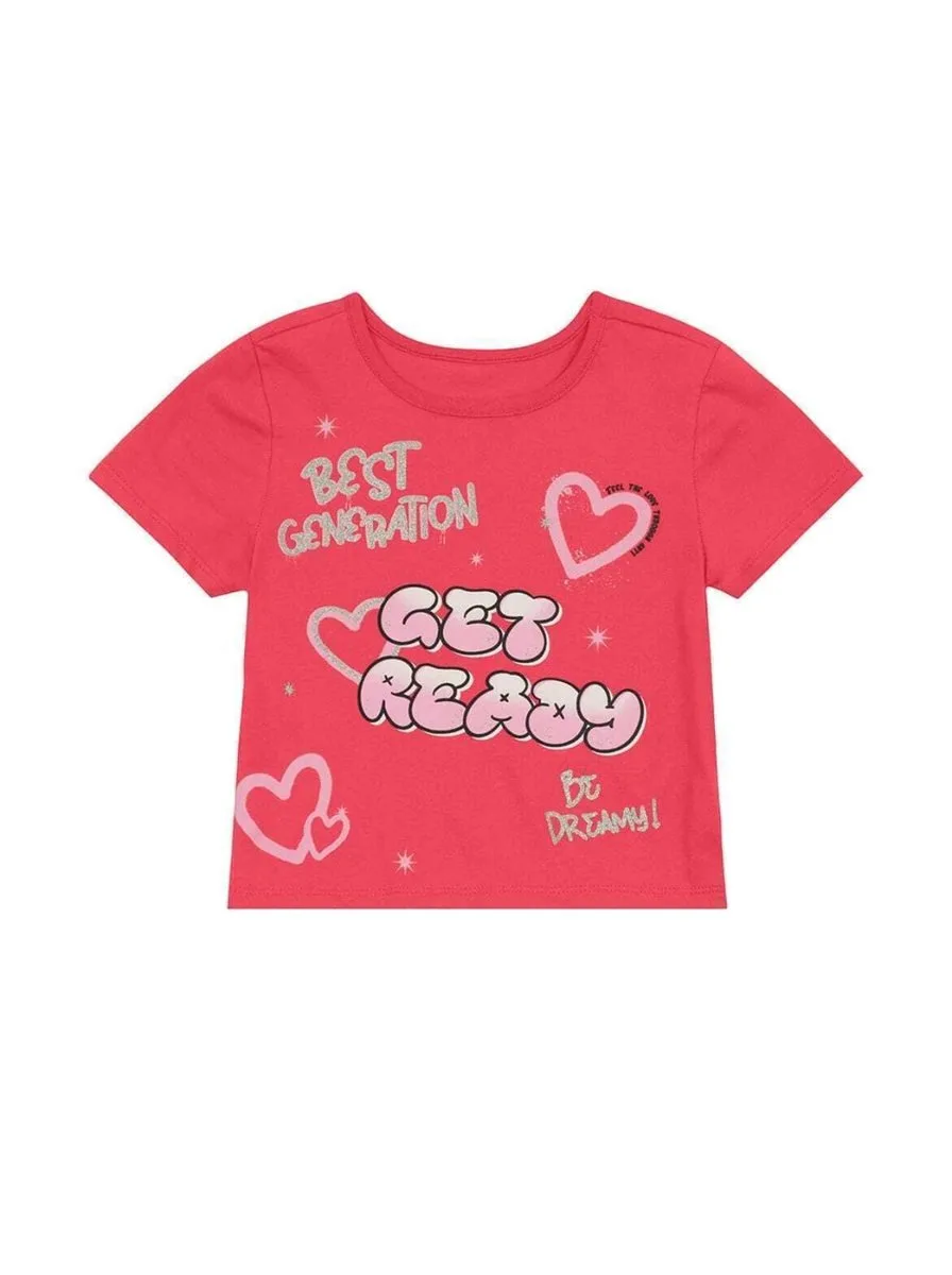 Conjunto infantil menina de corações Brandili - Coral - foto 3