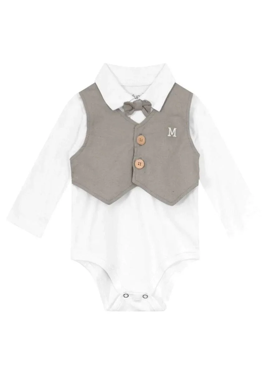 Conjunto Bebê Menino em Cotton Branco Mundi - foto 4