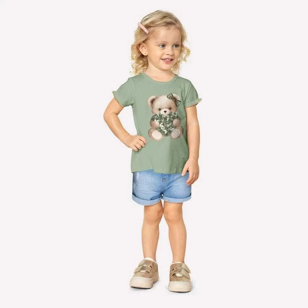 Blusa Infantil Menina Ursinha Milon - Off White - foto 1