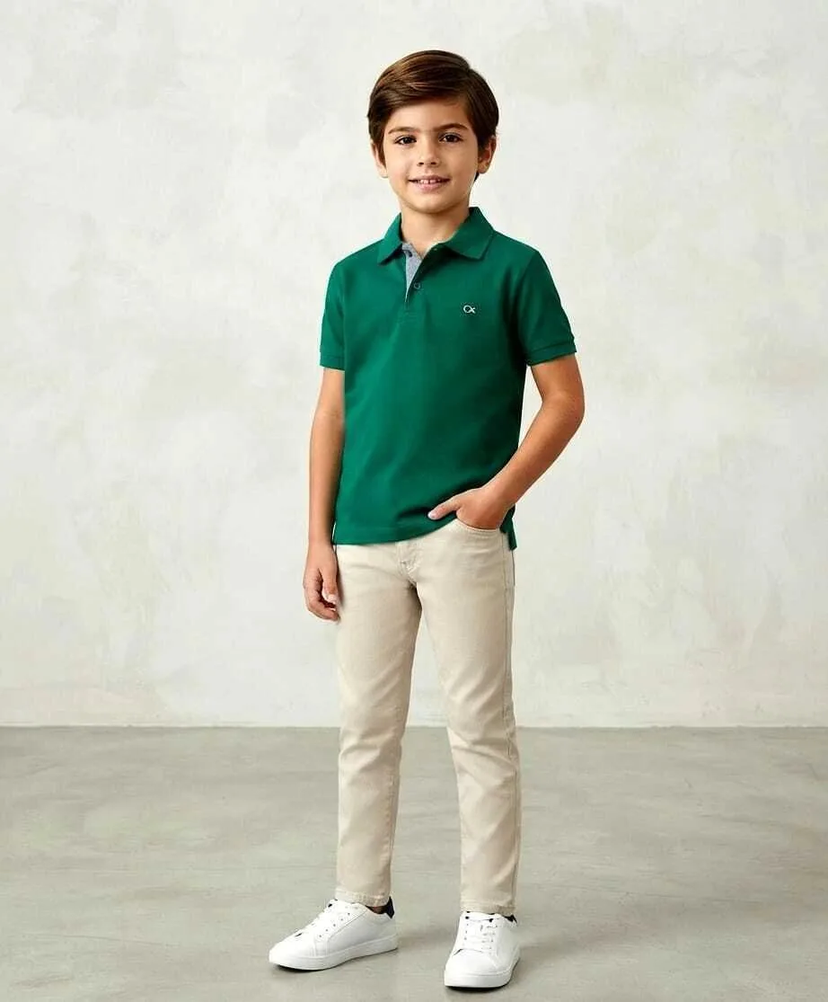Camiseta Polo Ogochi Manga Curta - Verde Bandeira - foto 2