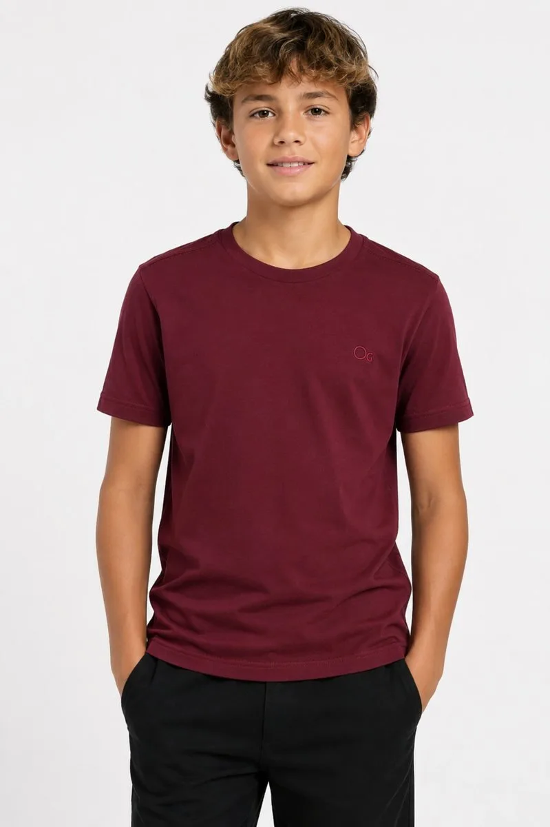 Camiseta Ogochi Manga Curta Essencial - Vinho - foto 1