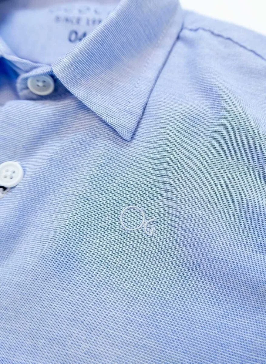 Camisa Social Ogochi Manga Longa - Azul ceu - foto 2