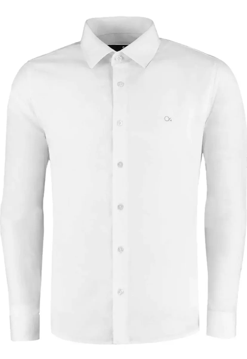 Camisa Social Ogochi Manga Longa - Branco - foto 1